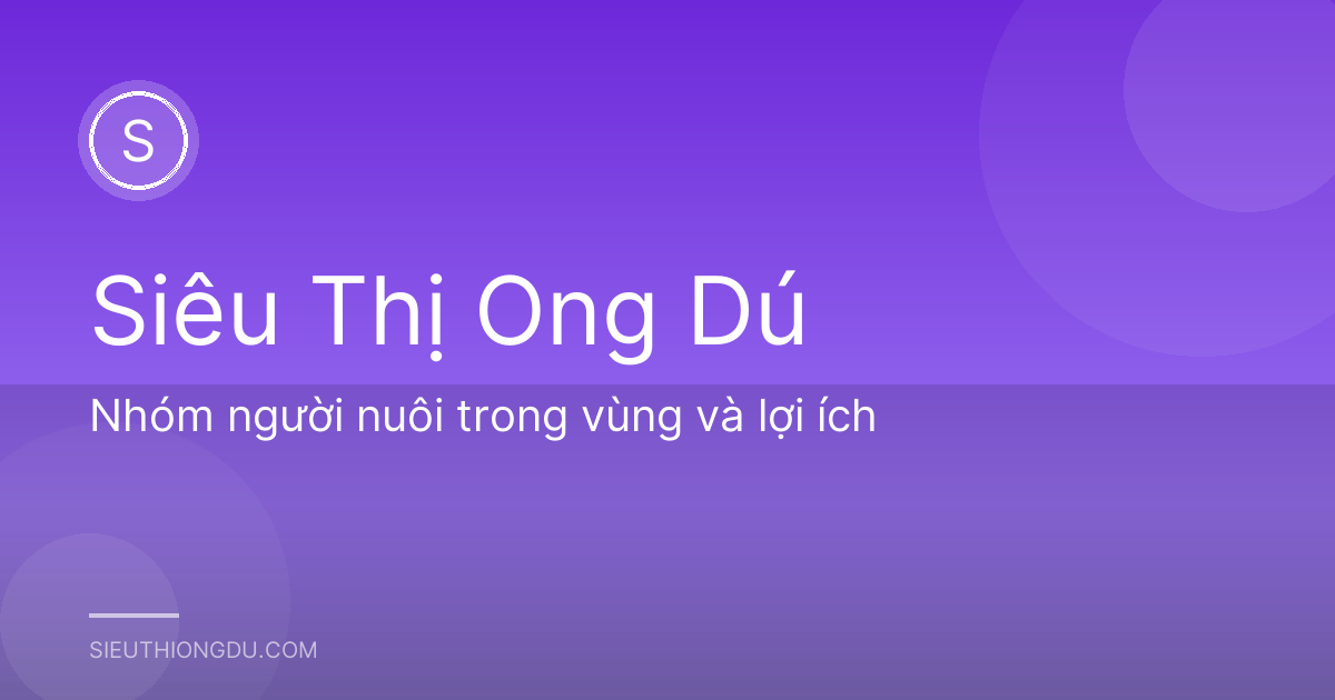 Nhóm người nuôi trong vùng và lợi ích