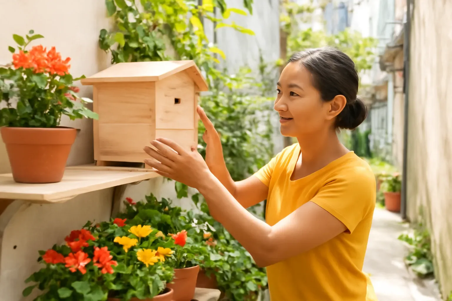 Mua tổ ong dú cho vườn nhà phố: chọn cỡ tổ thế nào
