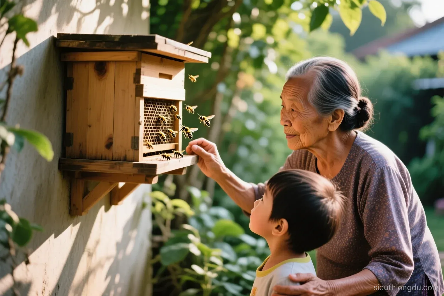 Nhà có người sợ ong: mua tổ ong dú hiền, đặt xa lối đi